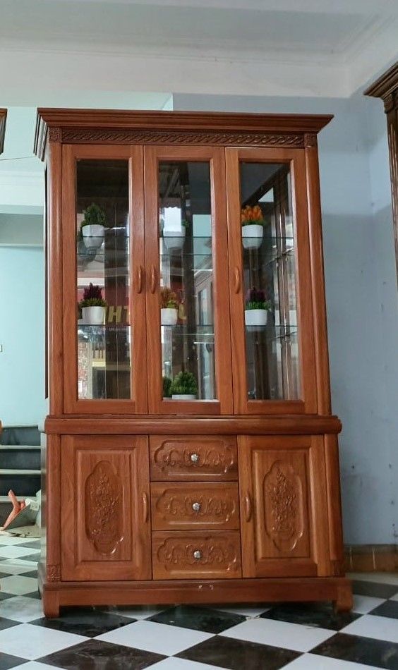 Tủ Ly - Tủ Rượu 1m2 Phòng Khách Gỗ Xoan Đào Hiện Đại TT-TR572