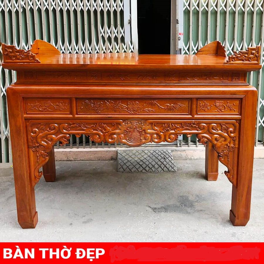 Bàn Thờ Như Ý 1m75 Gỗ Gõ Đỏ TT-BT340