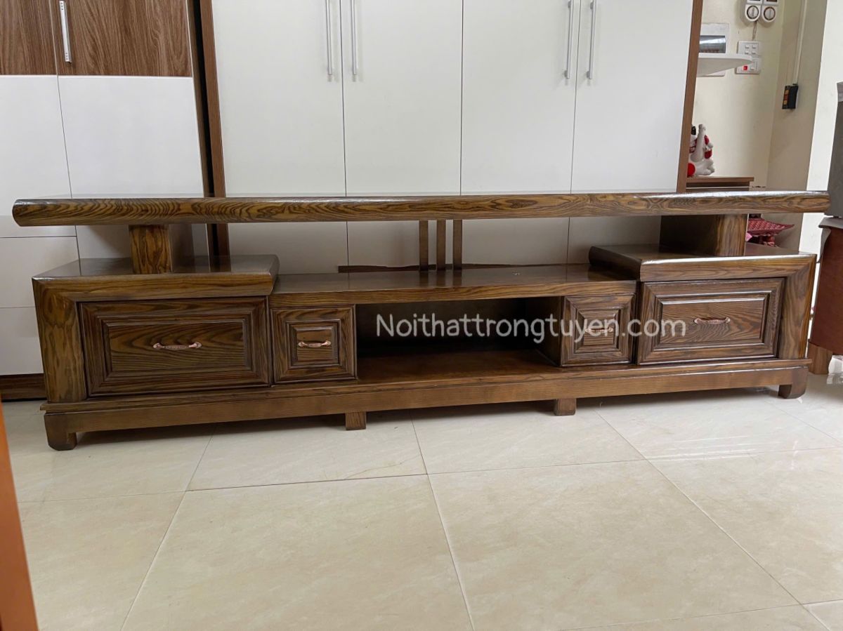 Kệ Tivi Gỗ Sồi Kiểu Nhật 4 Ngăn Kéo TT-KTV163