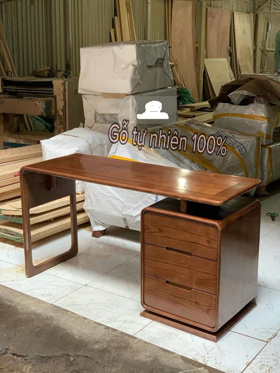 Bàn Làm Việc Gỗ Sồi Nga 1m2 TT-BLV346