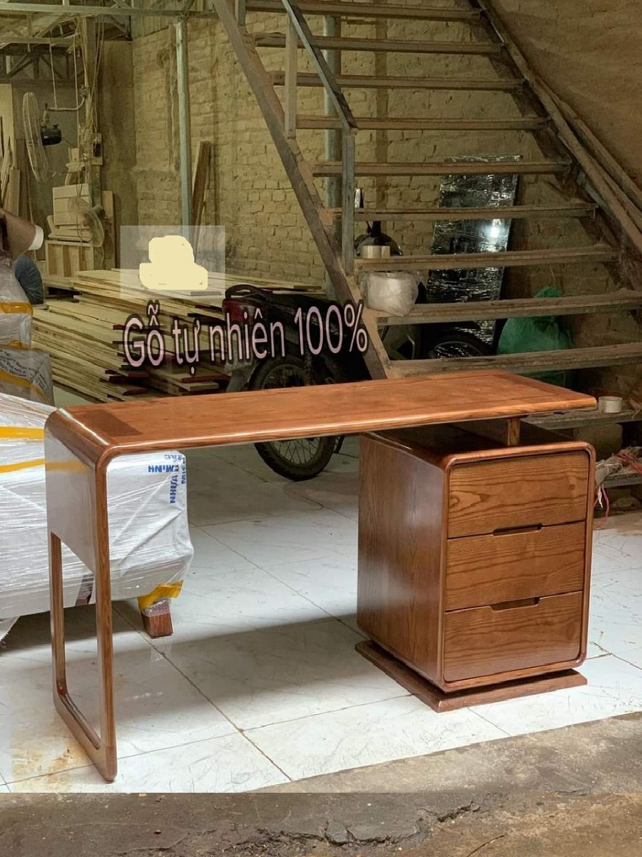 Bàn Làm Việc Gỗ Sồi Nga 1m2 TT-BLV346