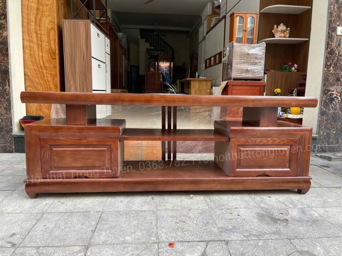 Kệ Tivi Gỗ Sồi Màu Óc Chó Hiện Đại TT-KTV546