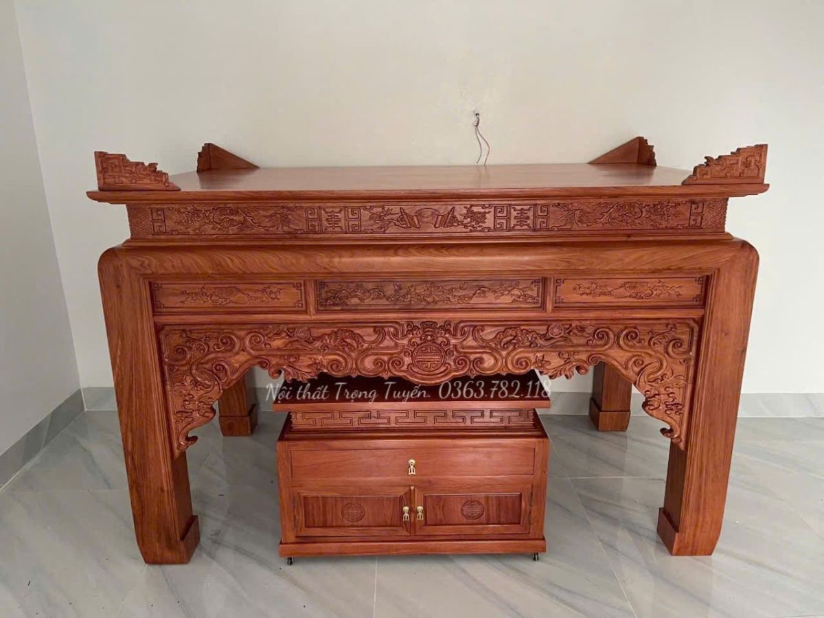 Bàn Thờ Mẫu Như Ý Gỗ Hương Đá 1m97 TT-BT551
