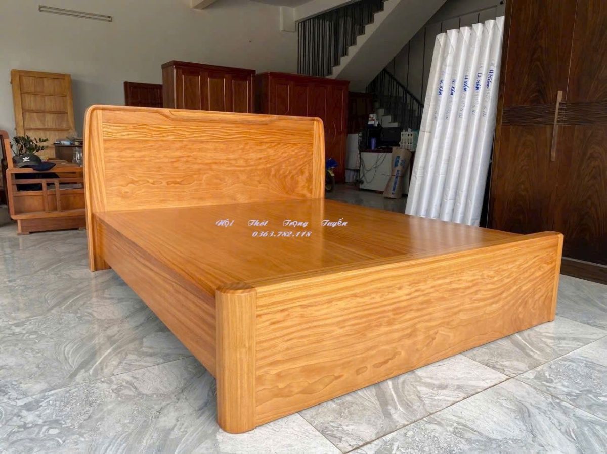 Giường kiểu sóng  Gỗ Gõ TT-G561