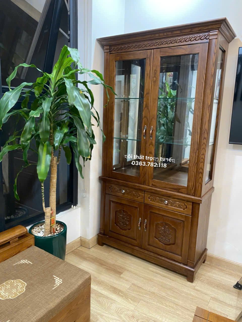 Tủ Rượu Gỗ Sồi Nga 1m Hiện Đại TT-TR559