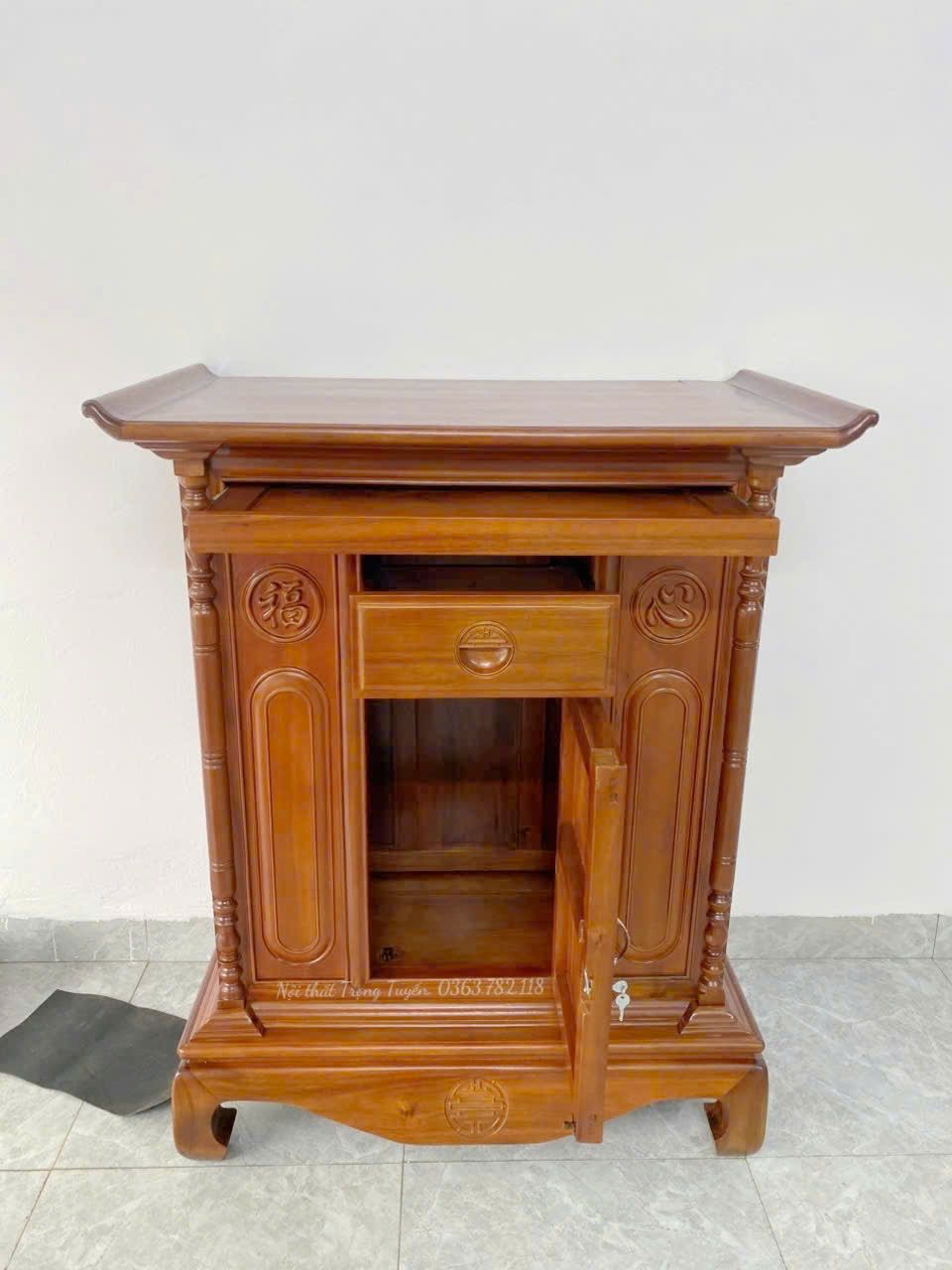 Tủ Thờ Chữ Phúc 1m07 Gỗ Gụ Lào TT-BT562