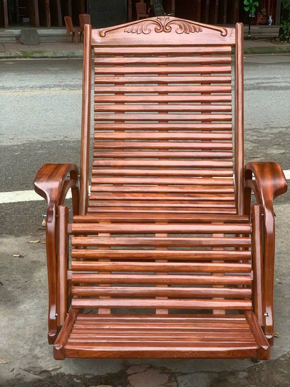 Ghế Thư Giãn - Ghế Lười Gỗ Lim 3 Dây TT-GTG575