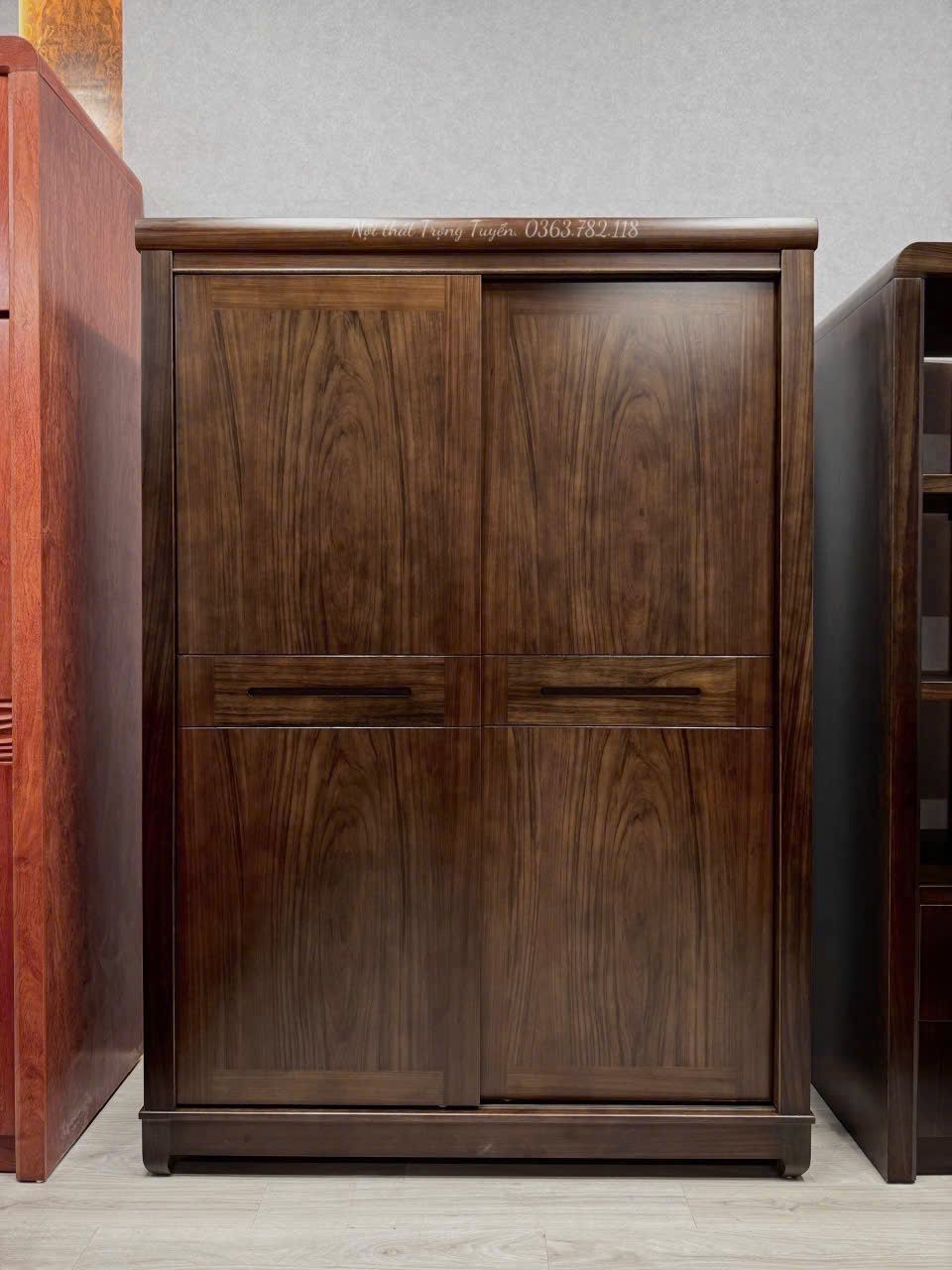 Tủ Quần Áo Gỗ Mun Cánh Trượt TT-TA583