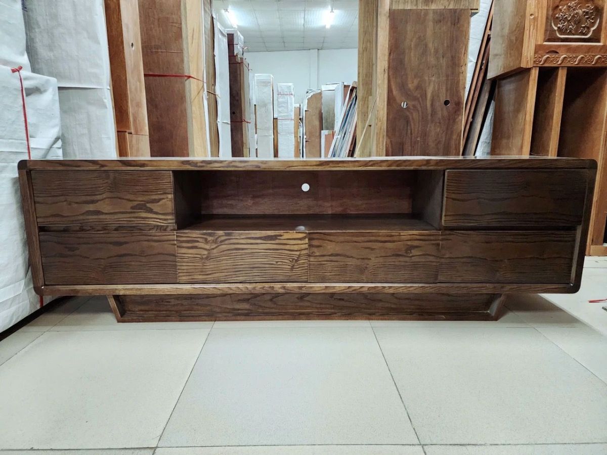 Kệ TiVi Mẫu Chân Thuyền Gỗ Sồi  Nga TT-KTV547