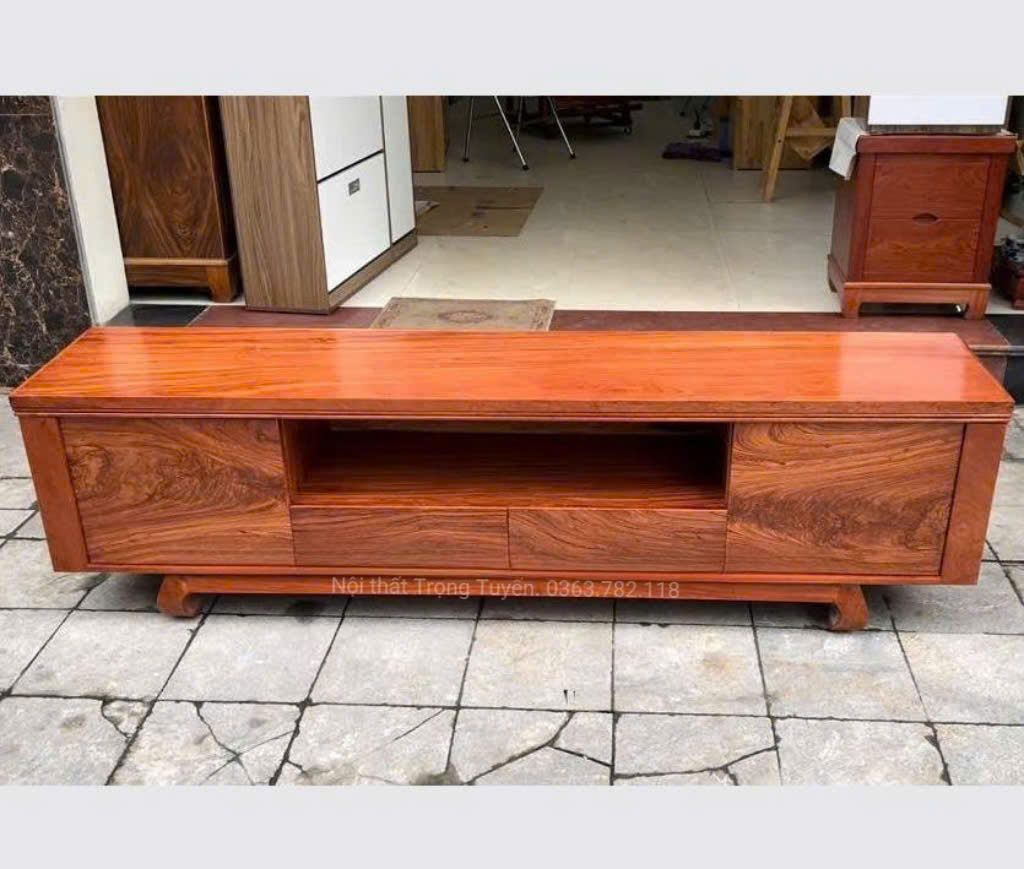 Kệ TiVi Chân Quỳ Gỗ Hương Đá TT-KTV548